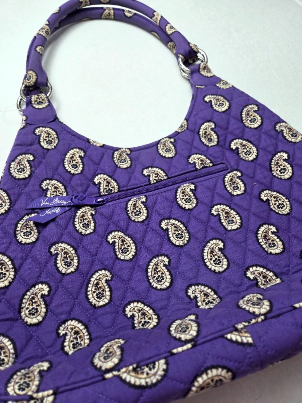 Vera Bradley Simply Violet Purple Punch Paisley hobo bag purse - Picture 3 of 12
